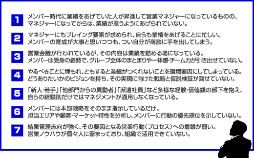最近よくお聞きする営業マネジメントの問題