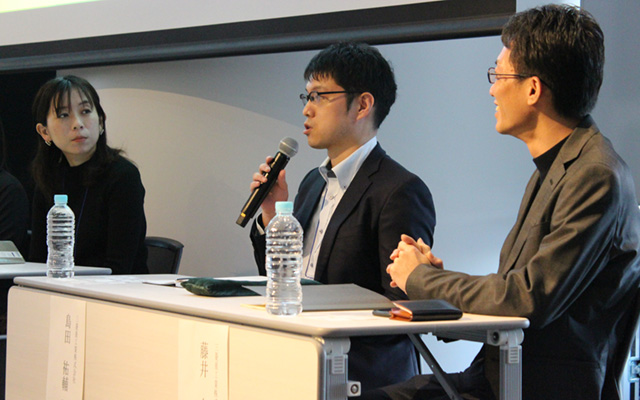 越境経験者が社内に呼びかけさらなる越境の機会が生まれていると語る島田さん(写真中央)