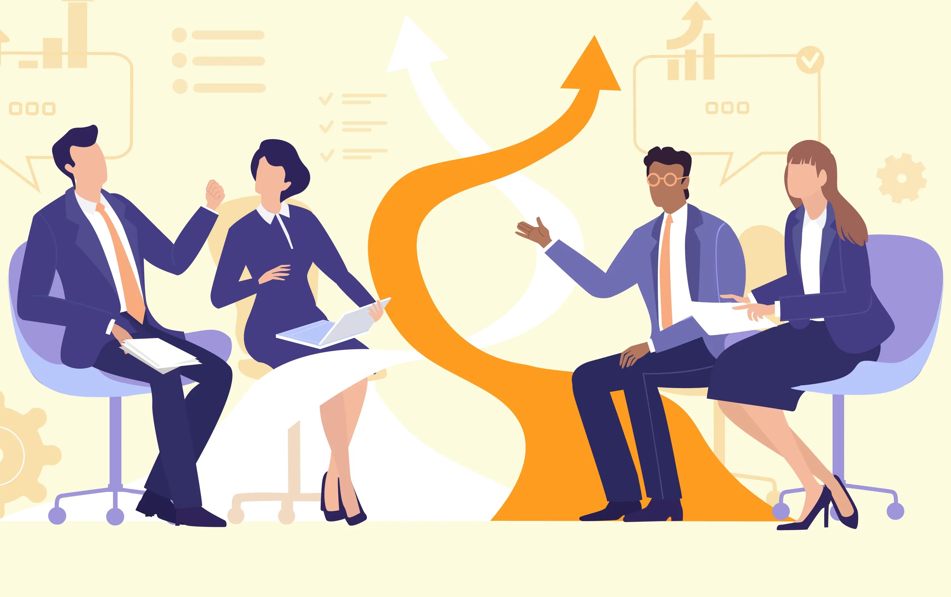 議論するビジネスパーソン