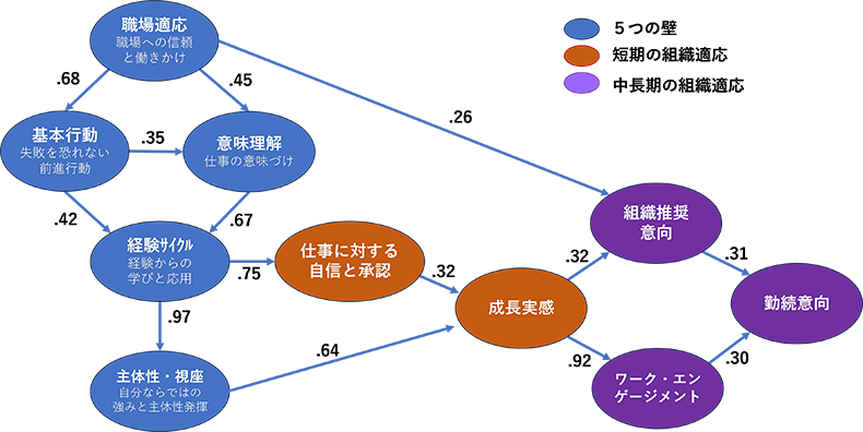 検証されたモデル（共分散構造分析：標準化解）