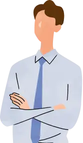 何かに悩む男性のイラスト