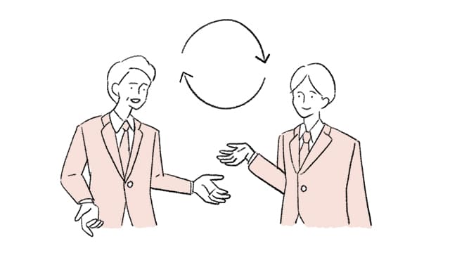 上司と部下が話している様子